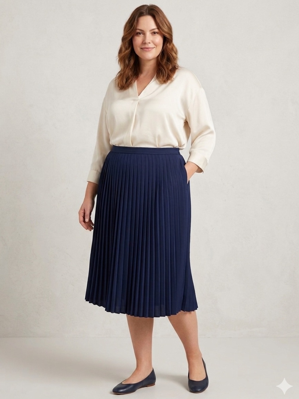 J. Crew 365 Navy Pleated Accordion Skirt Size 12